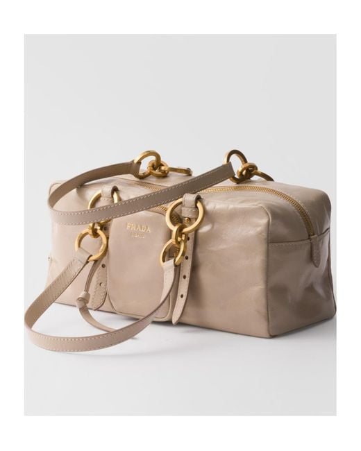 Prada Brown Dangle Medium Leather Top-Handle Bag