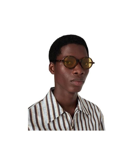 Bottega Veneta Brown Eyewear Classic Round Sunglasses for men