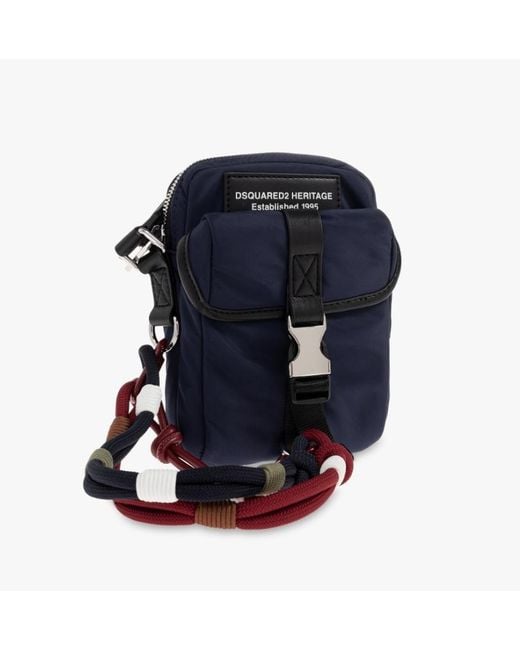 DSquared² Blue Heritage Buckle Shoulder Bag for men