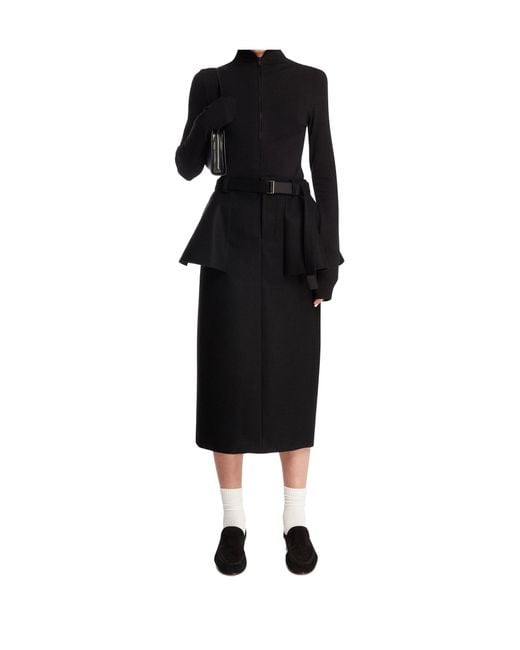 Sacai Black Belted Skirt