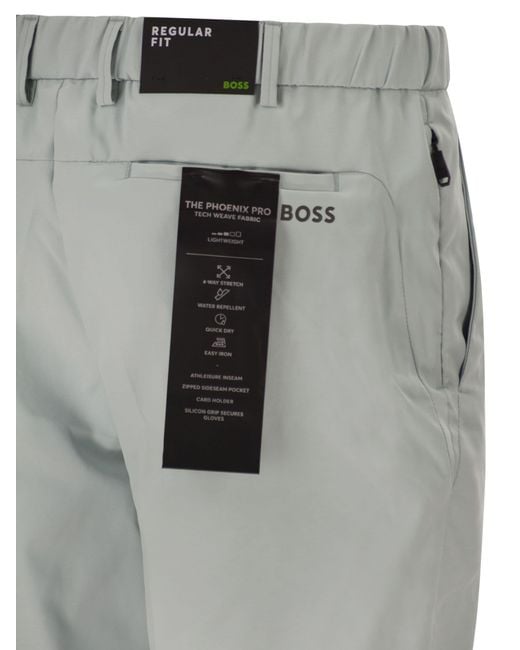 Boss Gray Boss Water-Repellent Finish Easy-Iron Shorts for men