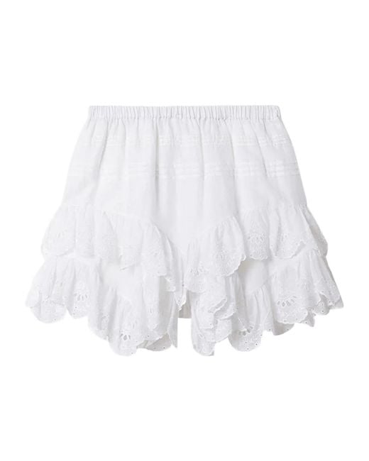 Isabel Marant White Isabel Marant Étoile Jocadia Ruffled Shorts