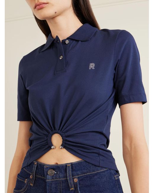 Rabanne Blue Rabanne Ruched Polo Top