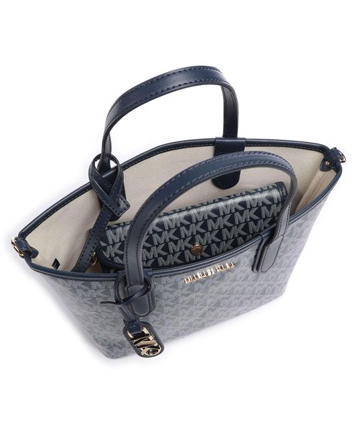 Michael Kors Blue Eliza Monogram-Print Tote Bag