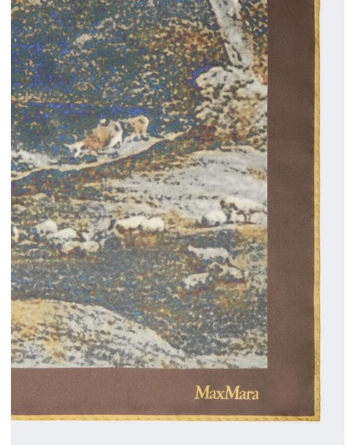 Max Mara Multicolor Printed Silk Scarf