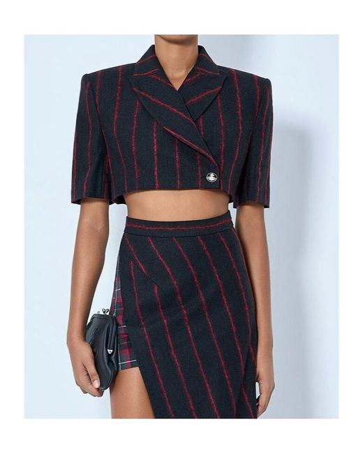 Vivienne Westwood Blue Single-Button Cropped Jacket