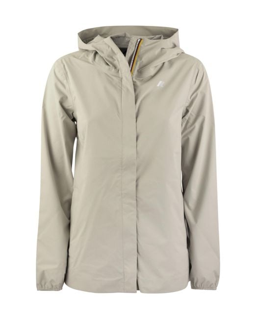 K-Way Gray Marguerite Stretch Dot Jacket