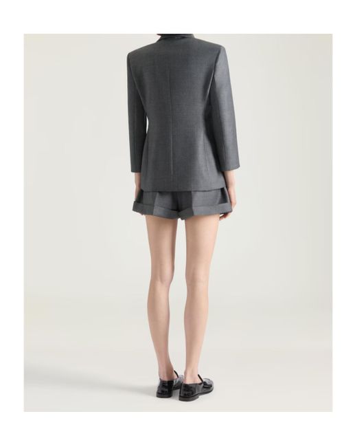 Givenchy Gray Single-Breasted Buttoned Blazer