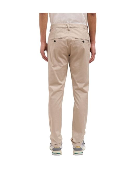 Dondup Natural Gaubert Logo Plaque Pants for men