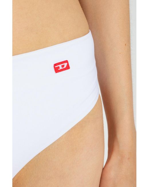 DIESEL White Ash Twisted Bikini Bottoms