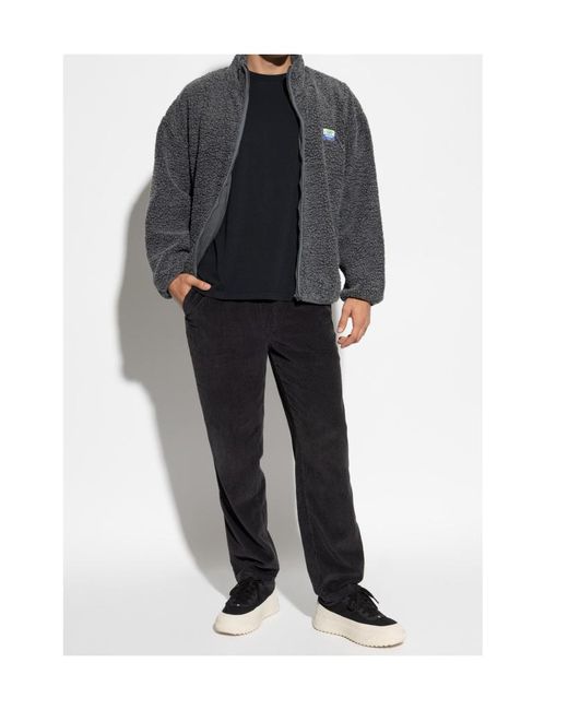 American Vintage Gray Furry Logo Patch Sweater for men
