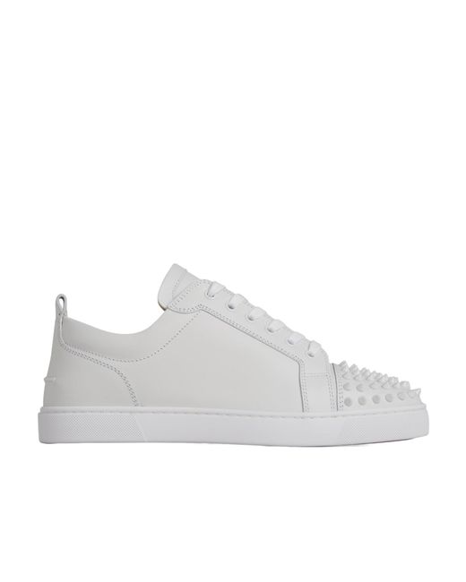 Christian Louboutin White Louis Junior Spikes Lace-Up Sneakers for men