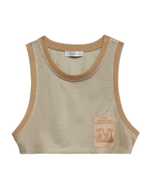 Max Mara Natural Mesh Logo Vest
