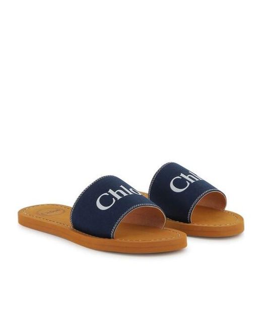 Chloé Blue Round Head Slippers