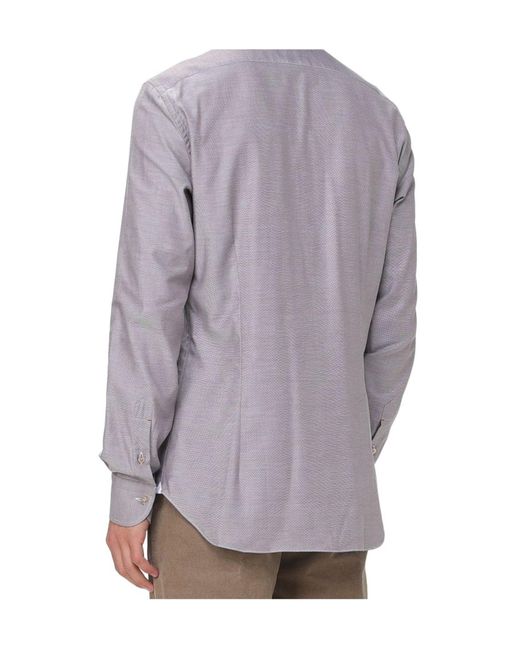 Mazzarelli Purple Oxford Cotton Shirt for men