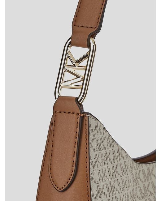 MICHAEL Michael Kors Gray Kensington Large Signature Logo Hobo Shoulder Bag