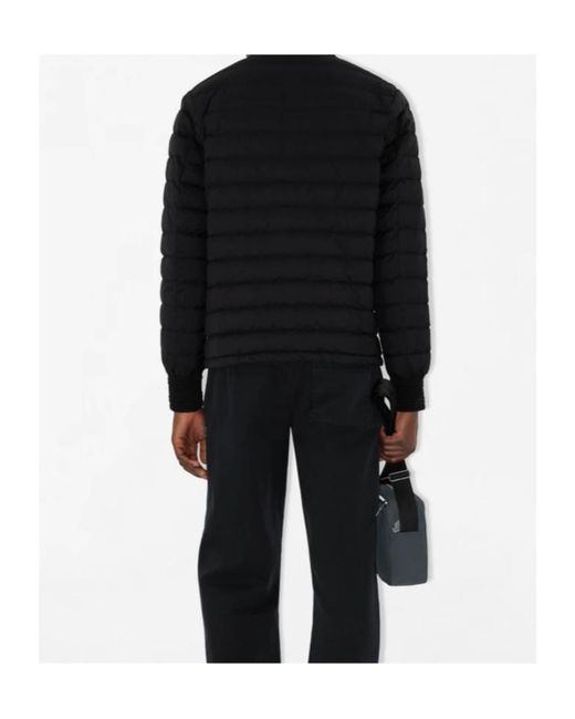 Burberry Blue Logo Detailed Zip-Up Padded Jacket for men