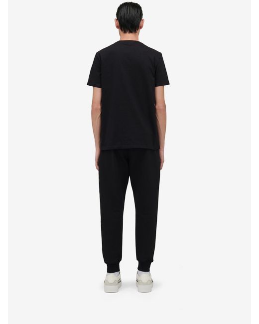 McQueen Black Graffiti Printed Track Trousers for men