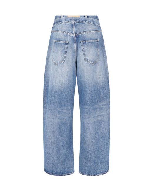 The Attico Blue The High-Rise Wide-Leg Jeans
