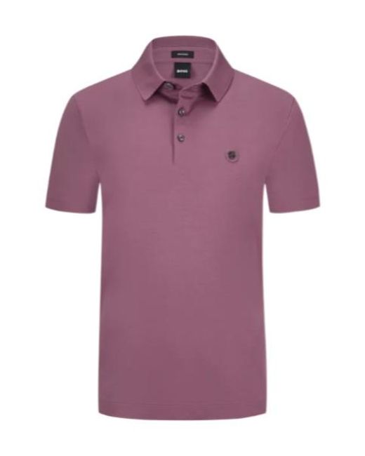 Boss Purple Boss C-Parris Logo Patch Polo Shirt for men