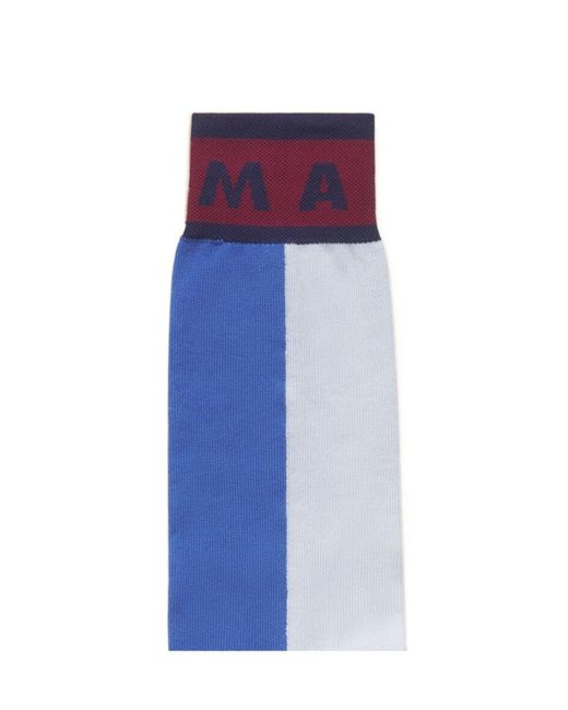 Marni Purple Colour-Block Cotton Socks