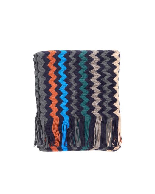 Missoni Blue Tasseled Scarf for men