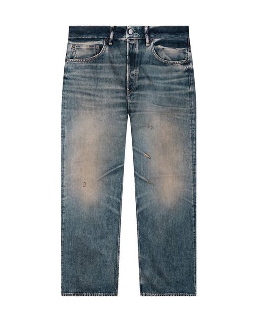 Acne Blue Waistband Denim Trousers for men