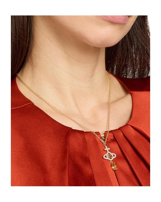 Vivienne Westwood Metallic Drop Pendant Necklace