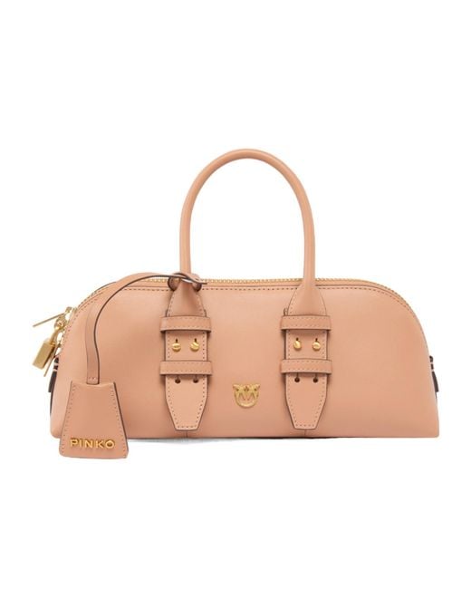 Pinko Pink Bowling Bag Baguette Vitello Morbido