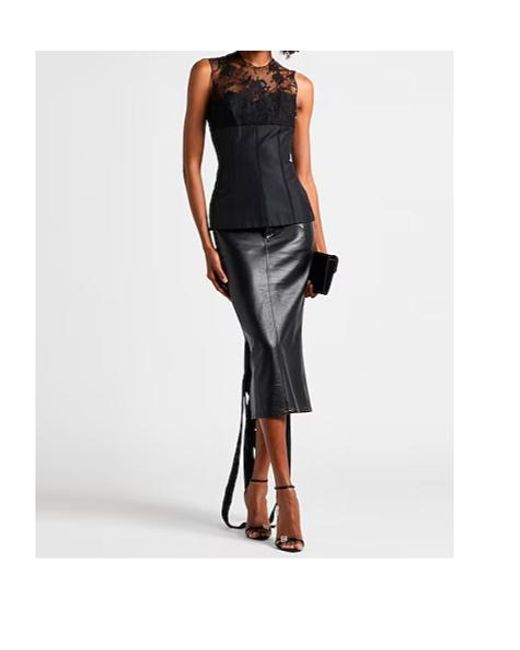 Balenciaga Black Fitted Pencil Skirt