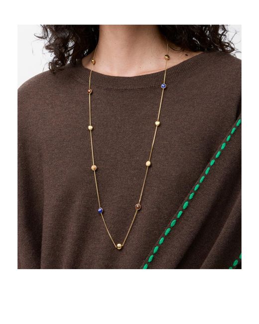 Loewe White Anagram Pebble Necklace
