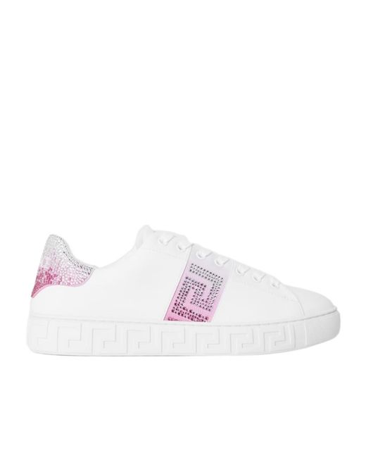 Versace Pink Logo Low-Top Trainers