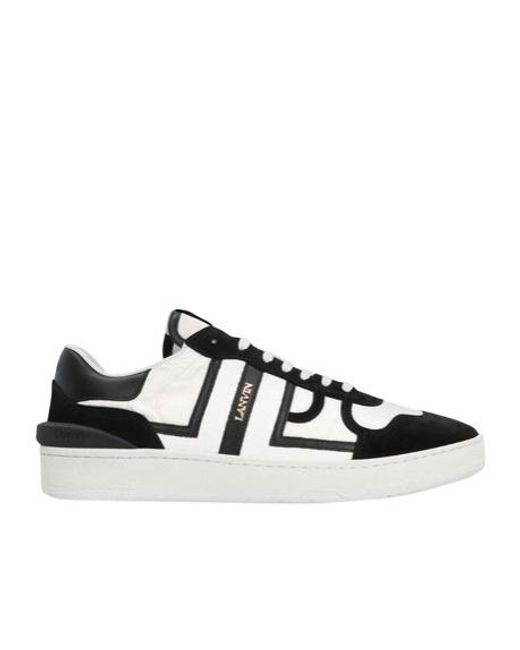 Lanvin White Logo Printed Lace-Up Sneakers for men