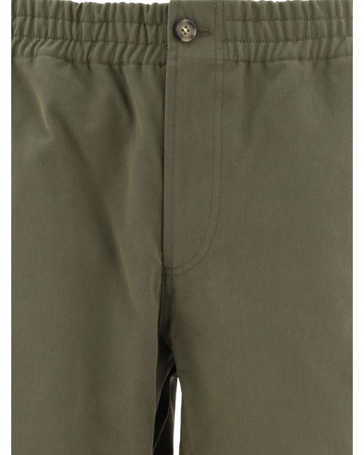 A.P.C. Green Elastic Waist Straight-Leg Pants for men