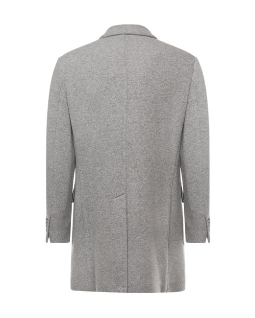 Fay Gray Peak Lapel Wool Coat for men