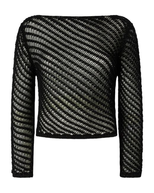 Pinko Black Open-Knit Sweater
