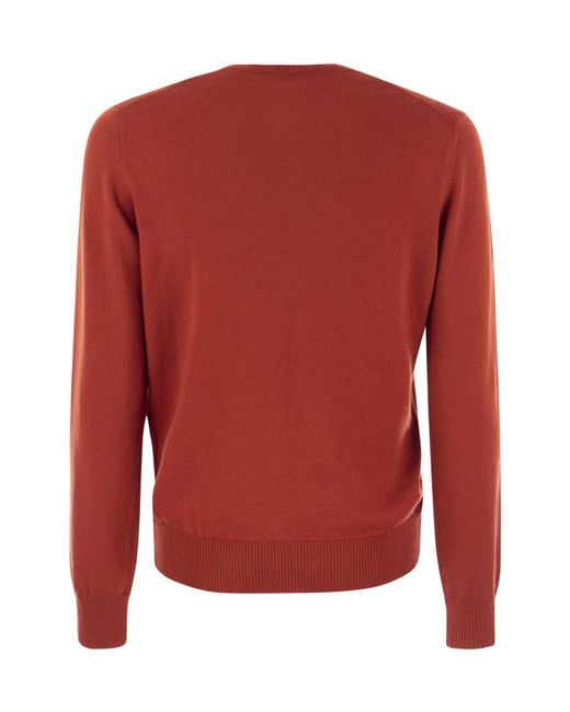 Fay Red Crew-Neck Sweatshirt for men