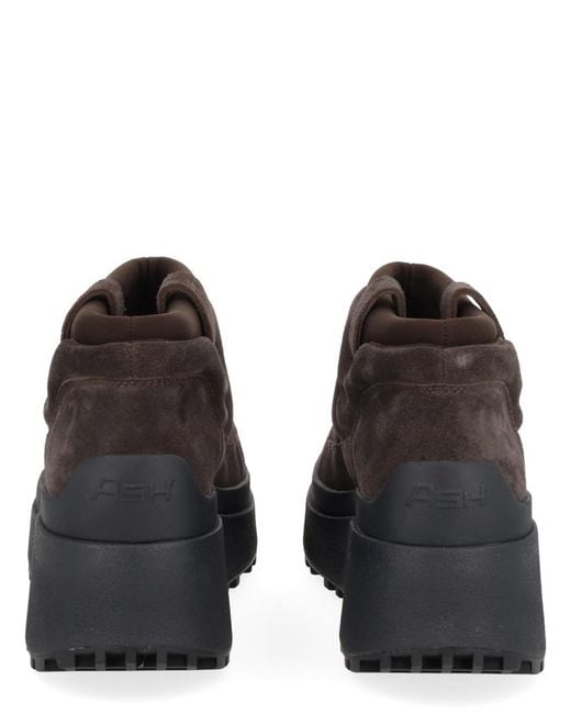 Ash Brown Platform Ankle Boots