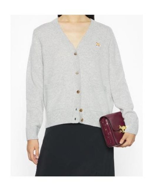 Maison Kitsuné Gray Maison Kitsuné Baby Fox Boxy Cardigan
