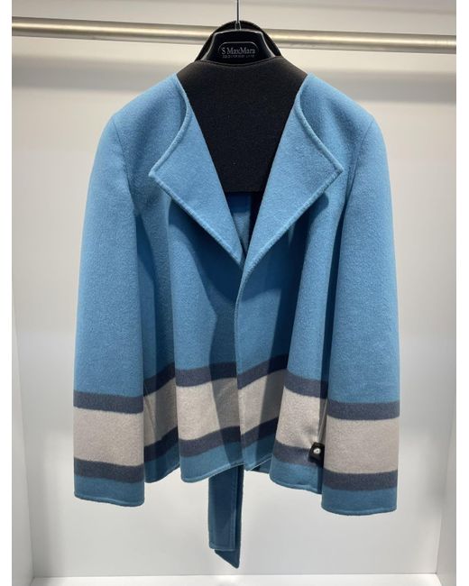 Max Mara Blue Long-Sleeved Casual Jacket
