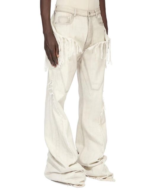 Rick Owens Natural Slivered Bootcut Jeans for men