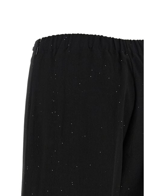 Herno Black Micro Sequin Wide Leg Pants