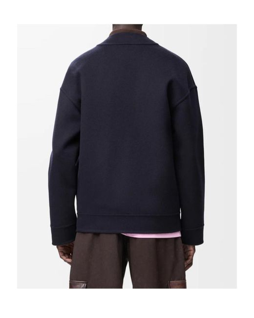 Loewe Blue V-Neck Knitted Cardigan for men