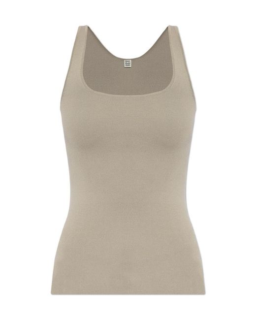 Totême  Gray Totême Sleeveless Knitted Tank Top