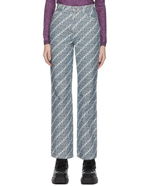 we11done Gray Logo Casual Pants