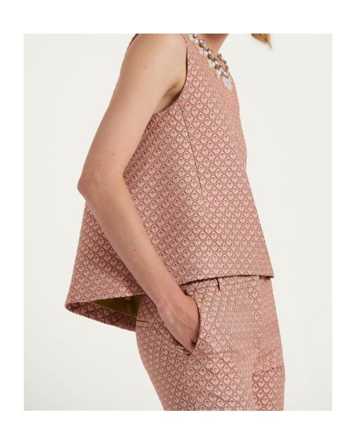 LaDoubleJ Pink La Scala Embroidered Top