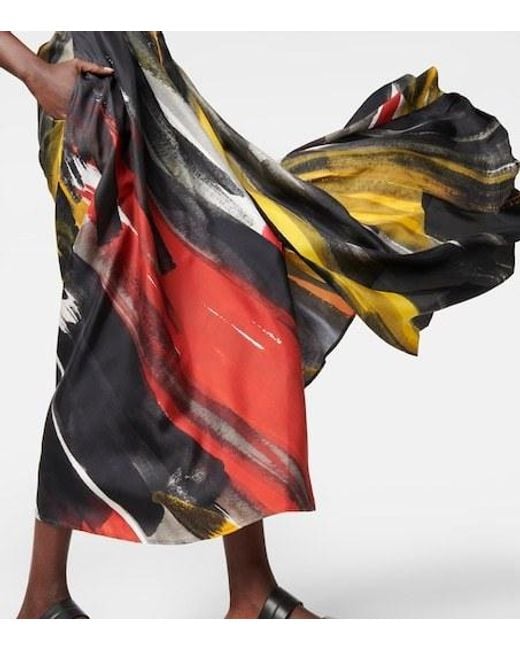 Gabriela Hearst Black Dexter Print Silk Maxi Dress