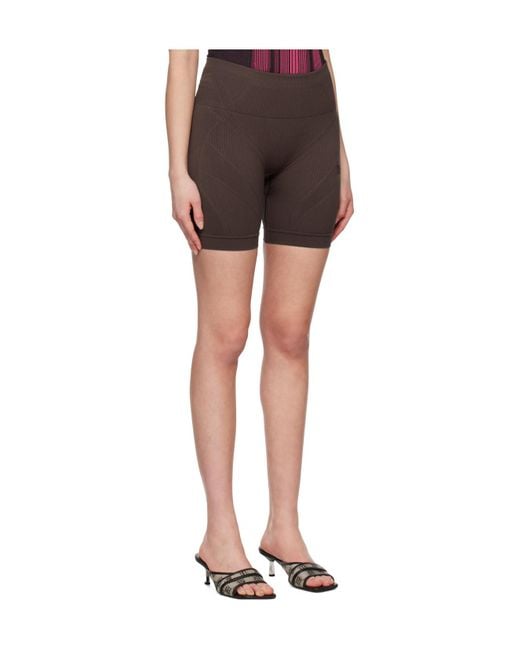 M I S B H V Gray Ribbed Elastic Shorts