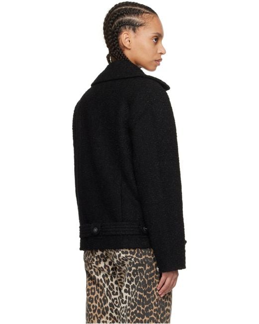 Ganni Black Zipped Biker Jacket