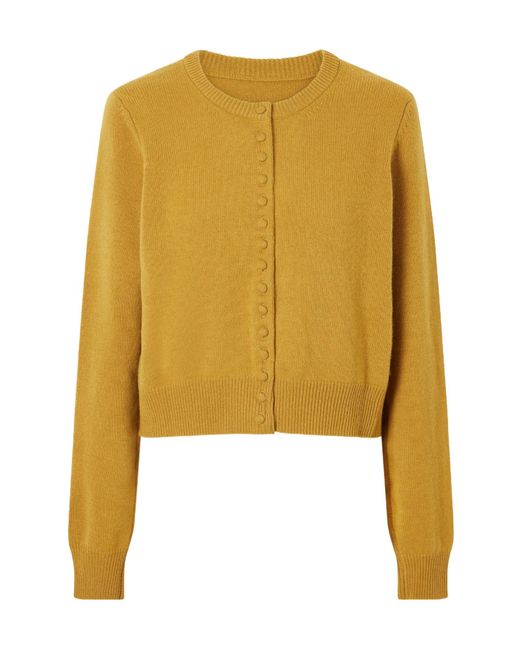 TOVE Yellow Wool And Cashmere Blend Cardigan